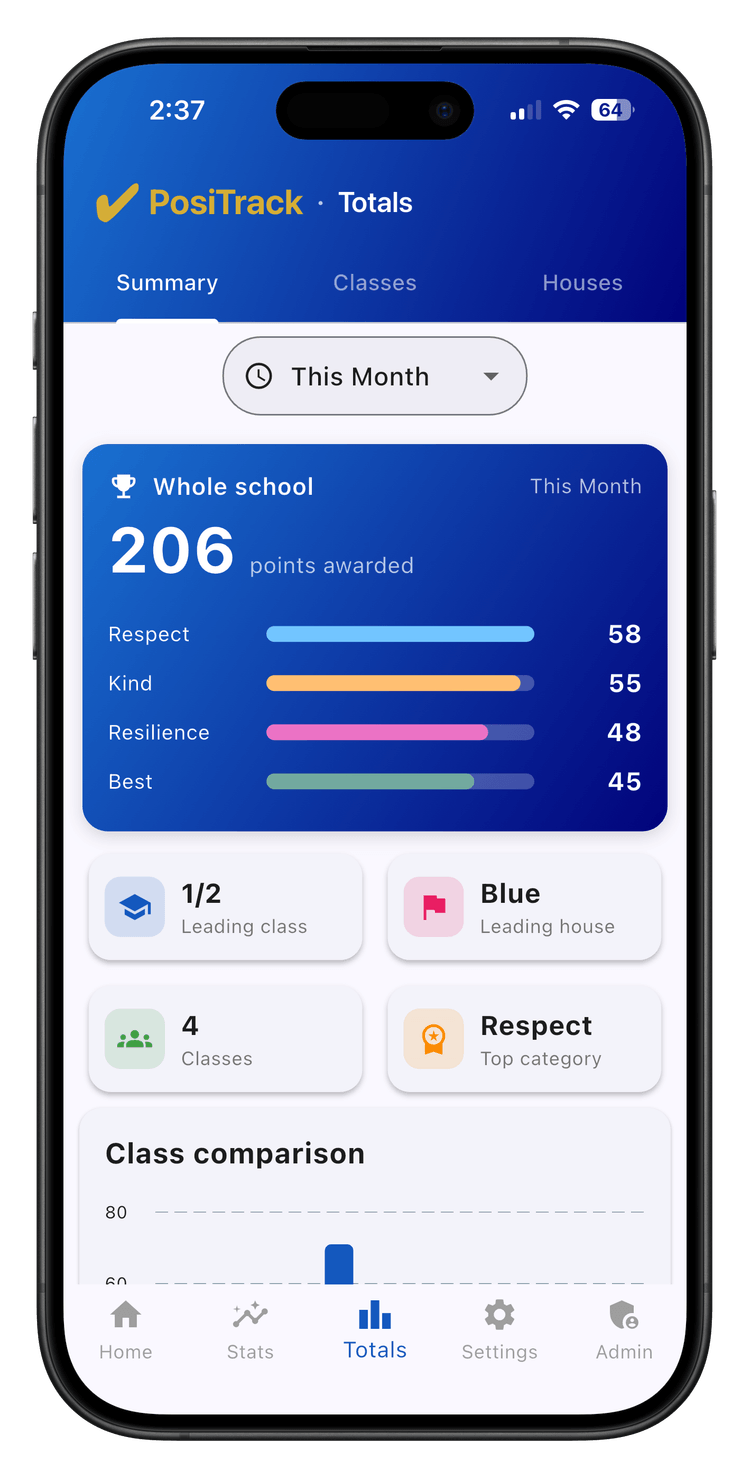 School Benefits — PosiTrack app screenshot