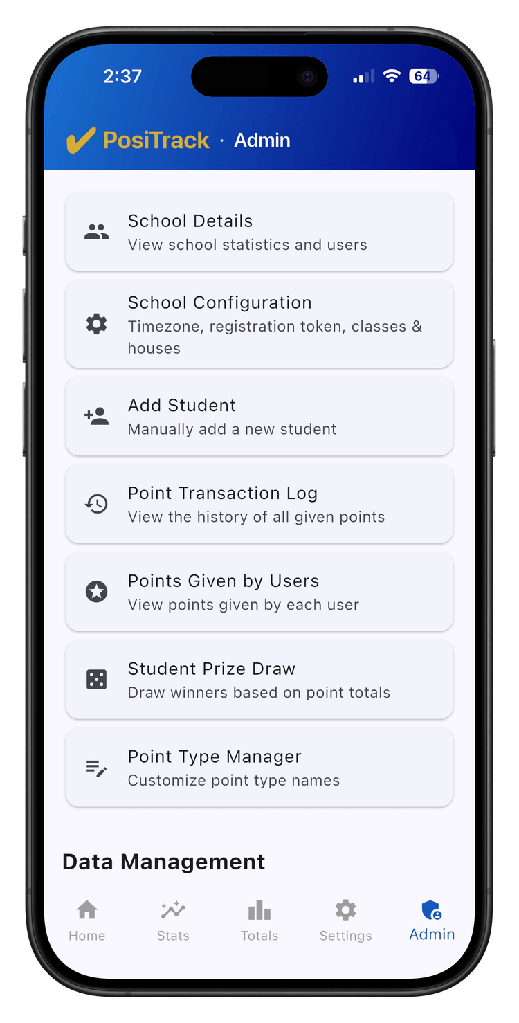 Privacy & Trust — PosiTrack app screenshot